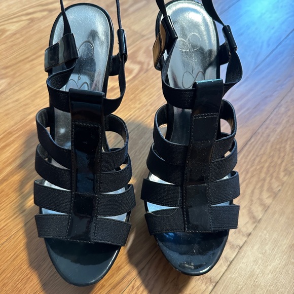 Jessica Simpson Black Strappy Heels - Picture 1 of 2
